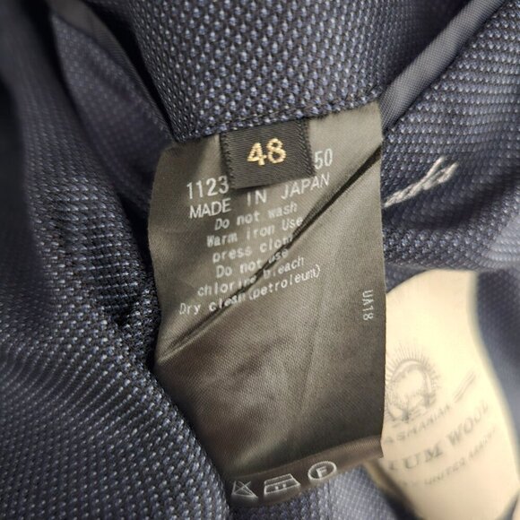 United Arrows 38S Navy Solid 3-Button Sport Coat Blazer Jacket P373 - Picture 11 of 11